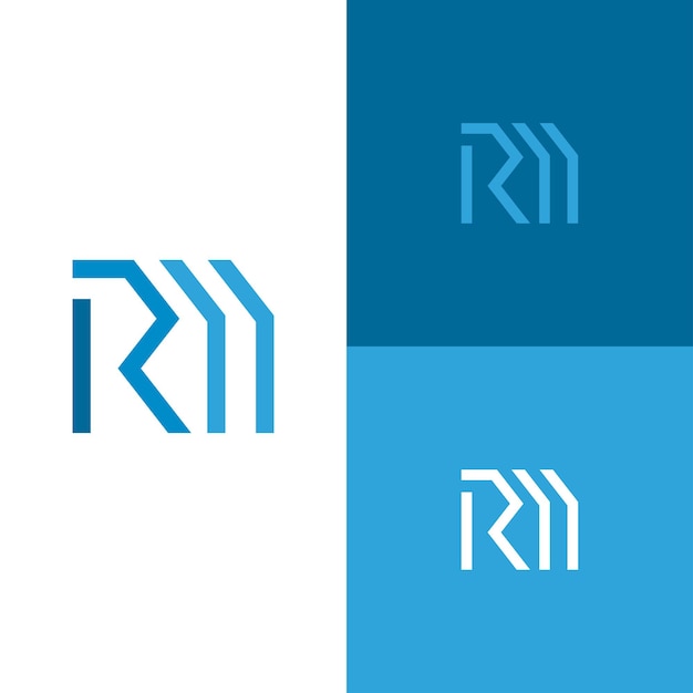Logo della lettera iniziale RM, logo moderno minimale