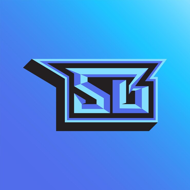 Vettore logo della lettera iniziale sb con stile di gioco e colori contemporanei