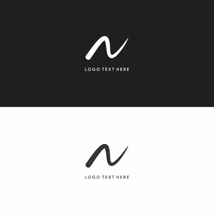 Vettore logo della lettera n scritto a mano