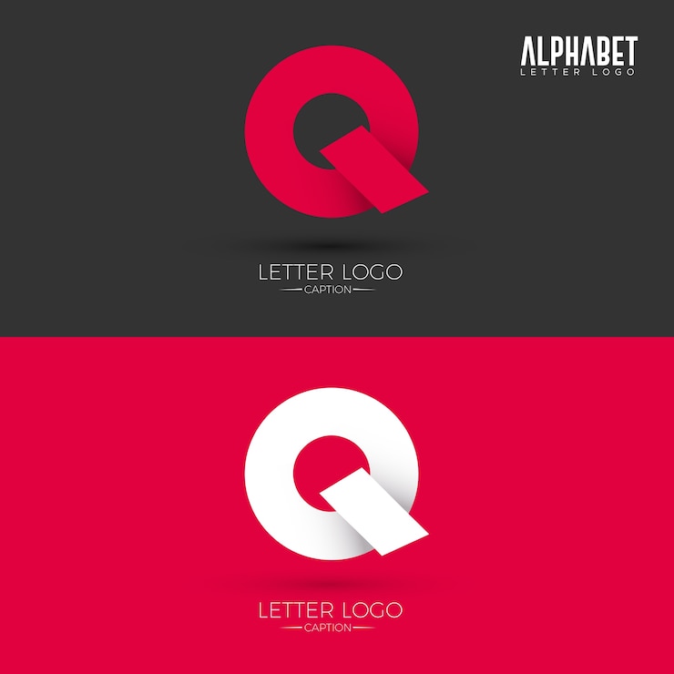 Vettore logo della lettera q di stile origami