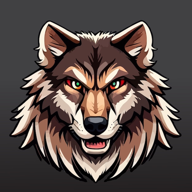 logo della mascotte della testa di lupo design esport gaming