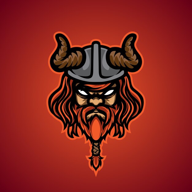 Logo della mascotte di Viking Head E Sport