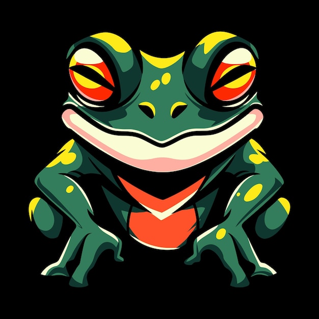 Logo della mascotte per la maglietta della rana di Esport Design Frog Logo Frog Sticker