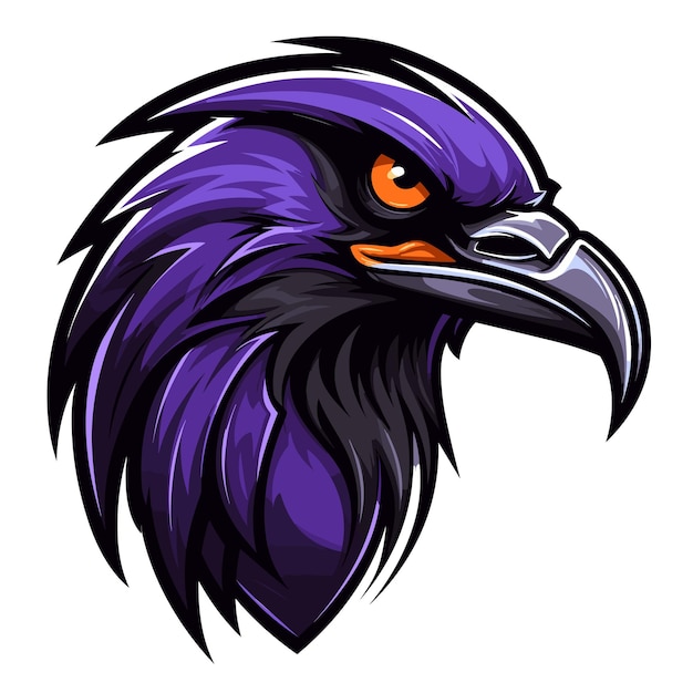 logo della mascotte vettoriale corvo