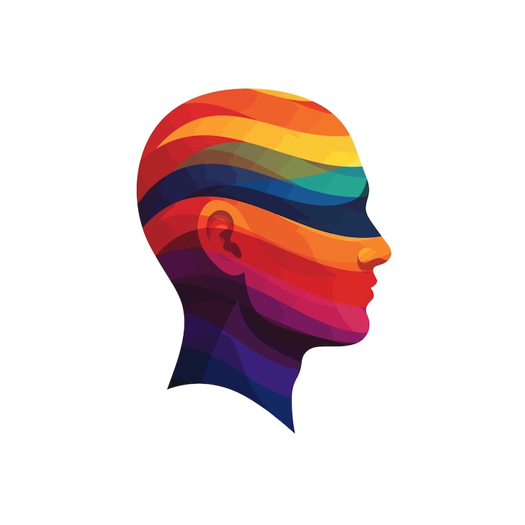 Vettore logo della mente colorata