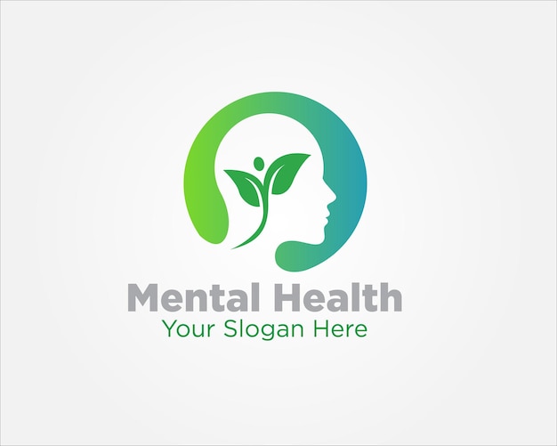 logo della natura della salute mentale per il servizio medico e il logo della clinica