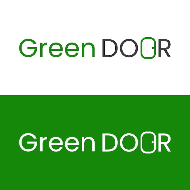Logo della porta verde minimalista moderna