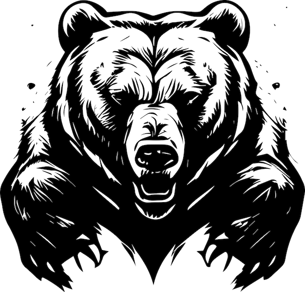 Logo della sagoma dell'icona dell'orso grizzly