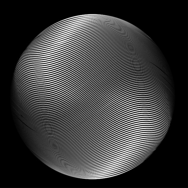 Logo della sfera tecnologica. elemento di design 3d. Forma geometrica astratta. Vettore