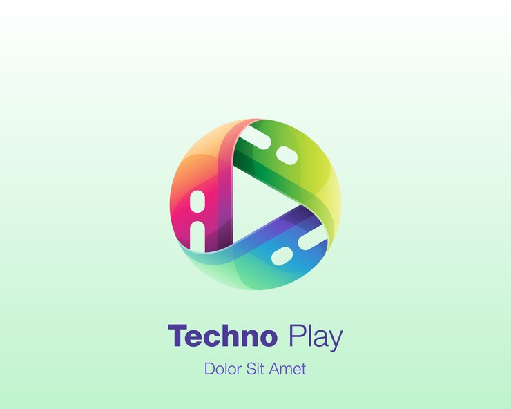 Logo della tecnologia di riproduzione del cerchio colorato