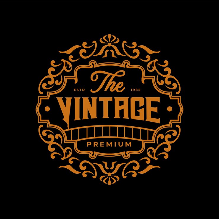 Vettore logo design badge design classic retro vintage style vintage ornamento in cornice logo vintage etichette