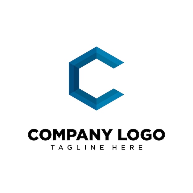 Logo design lettera C, adatto per azienda, comunità, loghi personali, loghi di marca