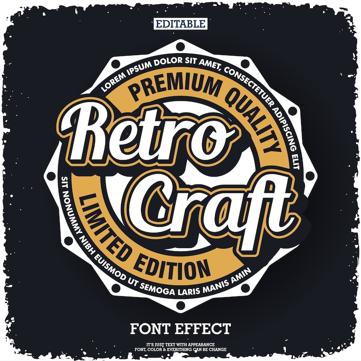 Vettore logo design retrò con emblema stile vintage