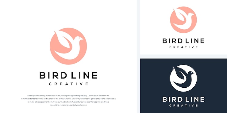 Vettore logo design uccello astratto