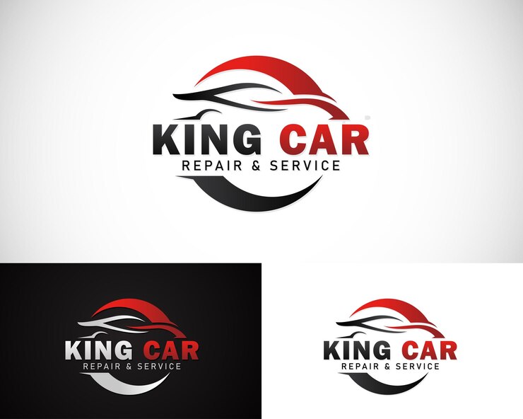 Vettore logo di auto a noleggio concessionario creativo servizio e riparazione modifica del concetto di design sport automobilistico