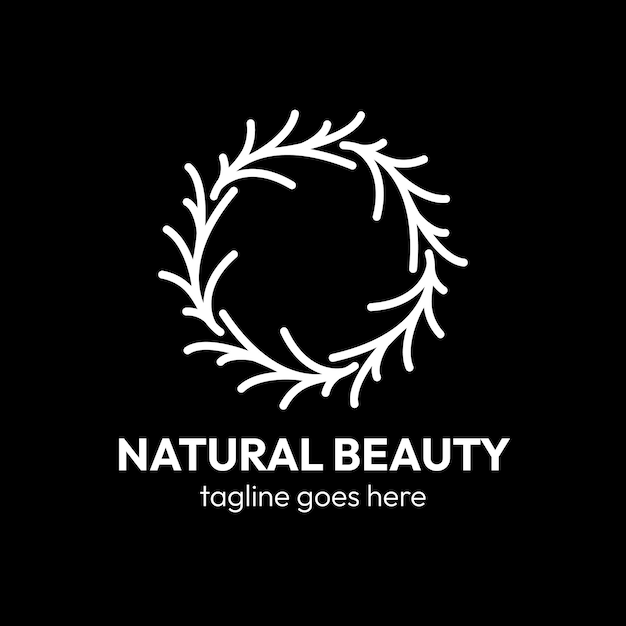 Logo di contorno di bellezza naturale geometrico