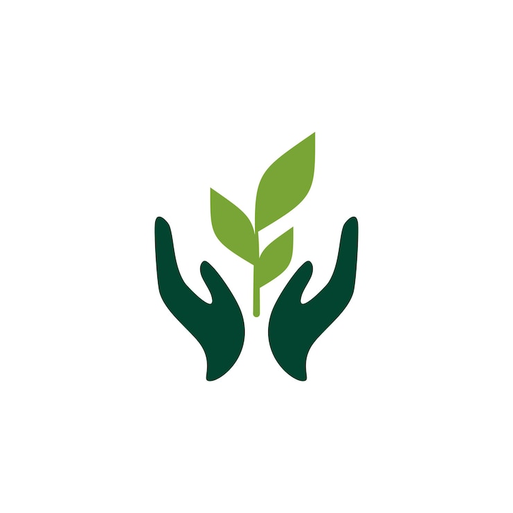 logo di crescita della pianta mani albero mantenere simbolo icona