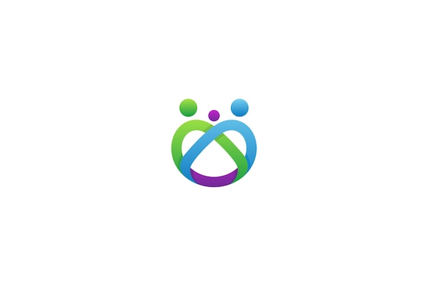 logo di cura familiare in stile di design vettoriale moderno