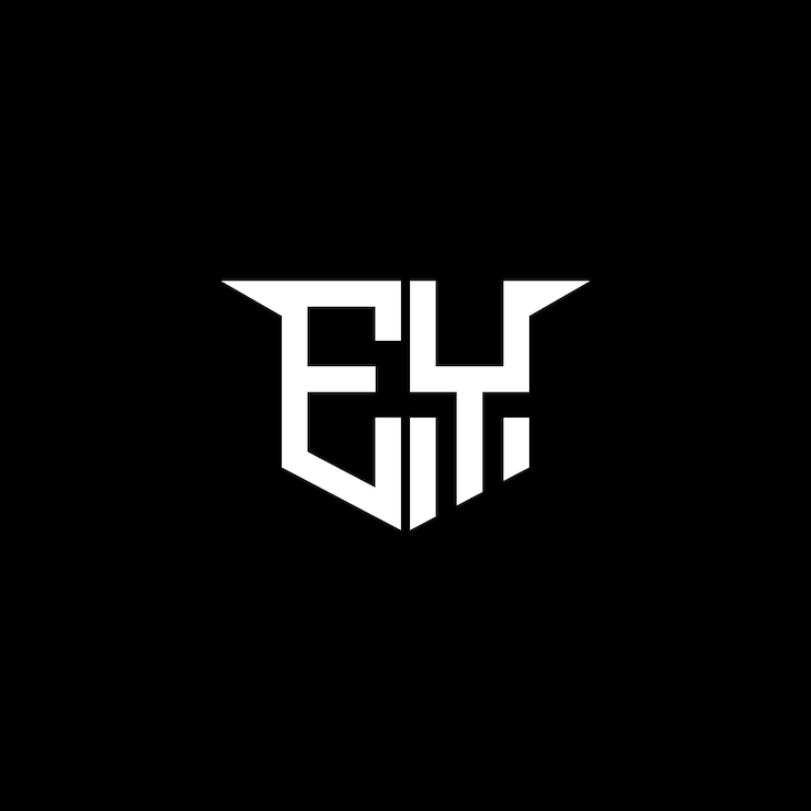 Vettore logo di ey modern construction con design simmetrico