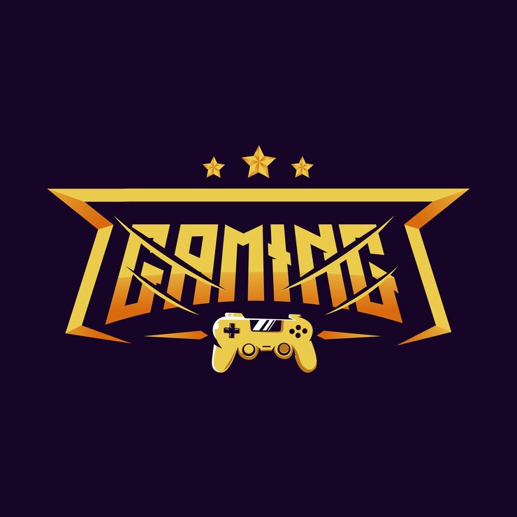 Logo di gioco con joystick controller per eSport di giochi