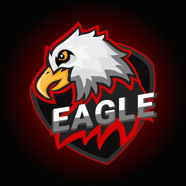 Logo di gioco dell'aquila, squadra del giocatore, logo dell'aquila, esport, personaggio dell'aquila, logo creativo della mascotte