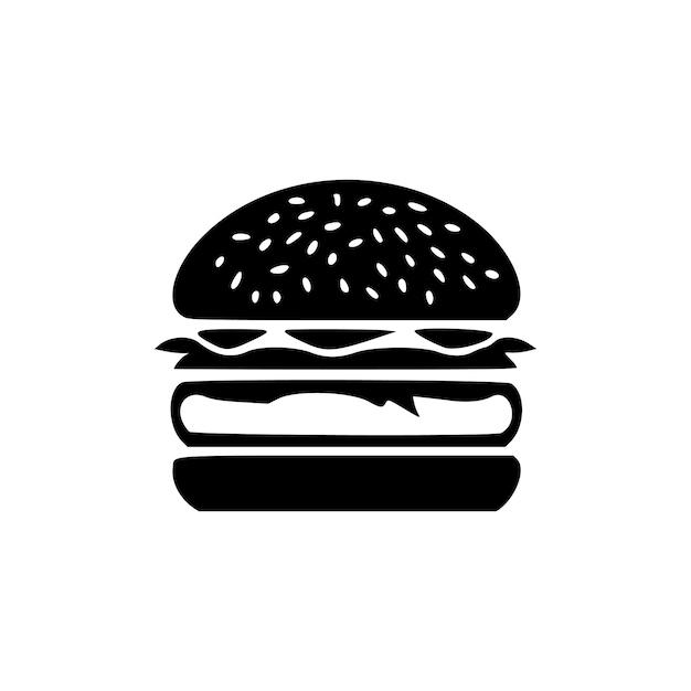 Logo di hamburger vettoriale con un design in bianco e nero