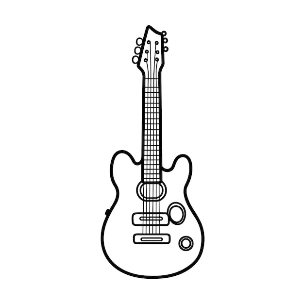 Logo di illustrazione vettoriale di chitarra