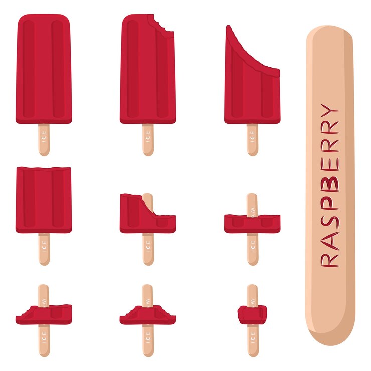 Vettore logo di illustrazione vettoriale per gelato naturale su stecco