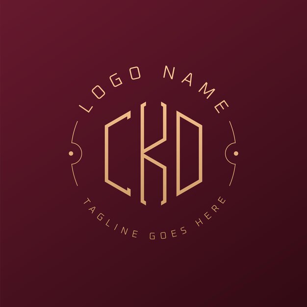 Logo di lusso CKD Elegante lettera CKD Monogramma Logo Minimalista Poligono CKD Logo Design Template