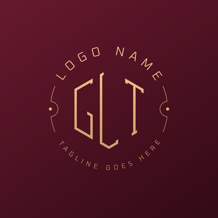 Vettore logo di lusso glt elegante lettera glt monogramma logo minimalista poligono glt logo design template