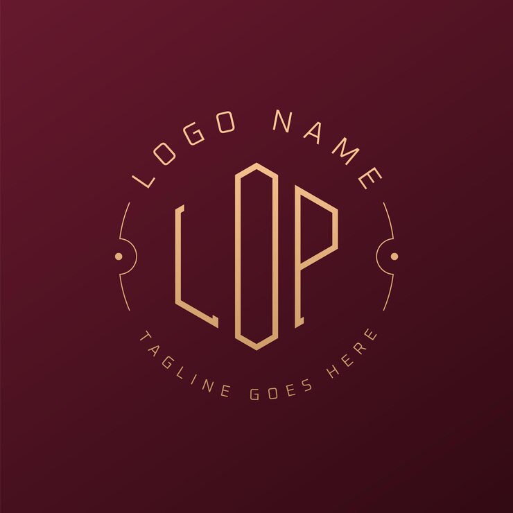 Vettore logo di lusso lop elegante lettera lop monogramma logo minimalista poligono lop logo design template