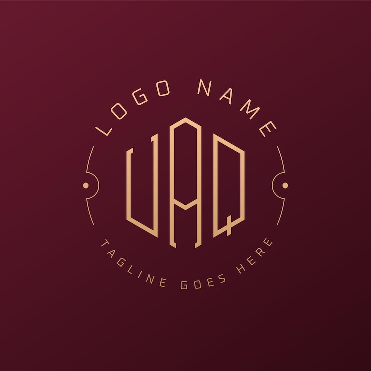 Vettore logo di lusso uaq elegante lettera uaq monogramma logo minimalista poligono modello di design del logo uaq