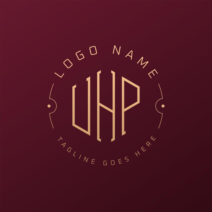 Vettore logo di lusso uhp design lettera elegante uhp monogramma logo minimalista poligono uhp logo design template