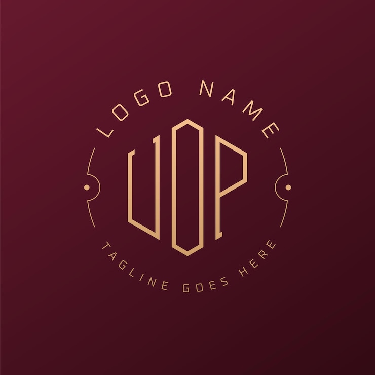 Vettore logo di lusso uop elegante lettera uop monogramma logo minimalista poligono uop logo design template