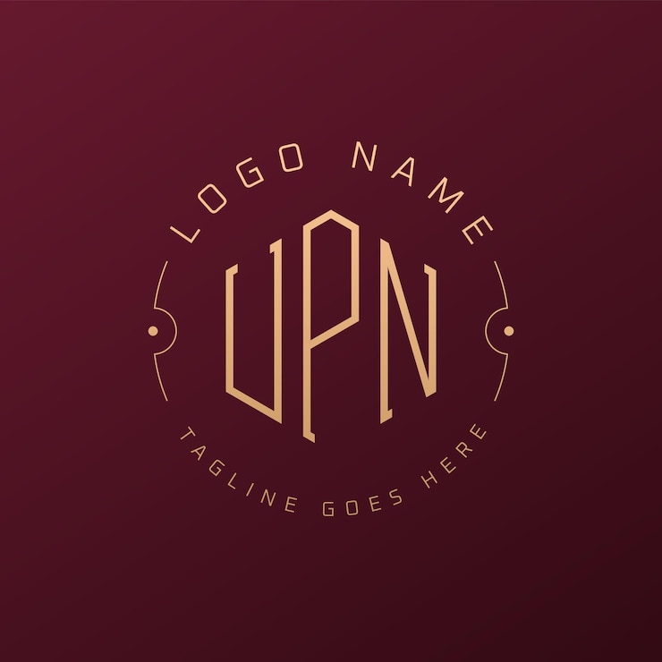 Vettore logo di lusso upn elegante lettera upn monogramma logo minimalista poligono upn logo design template