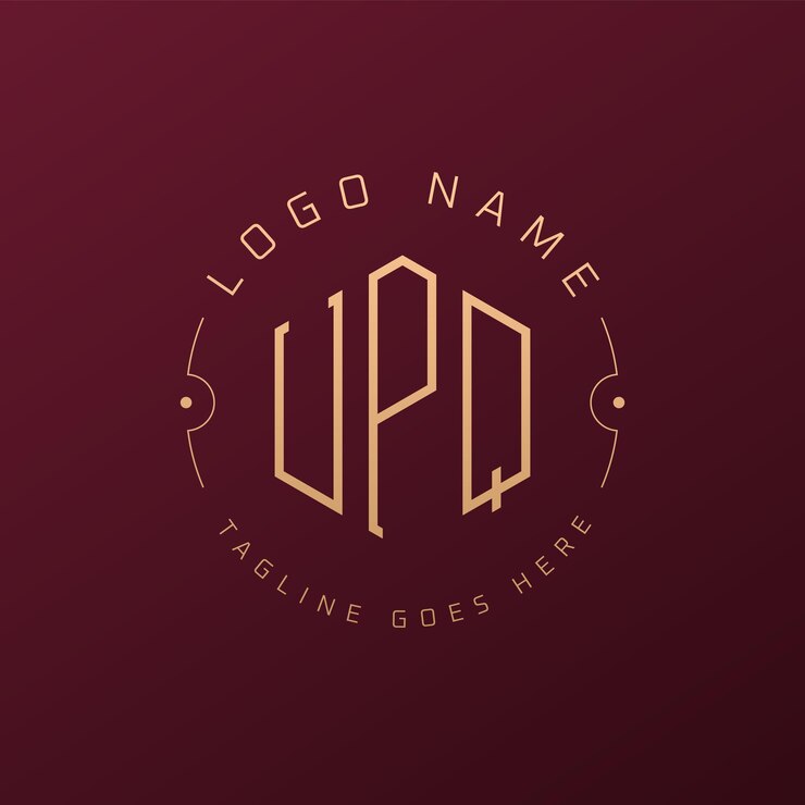 Vettore logo di lusso upq elegante lettera upq monogramma logo minimalista poligono modello di progettazione del logo upq