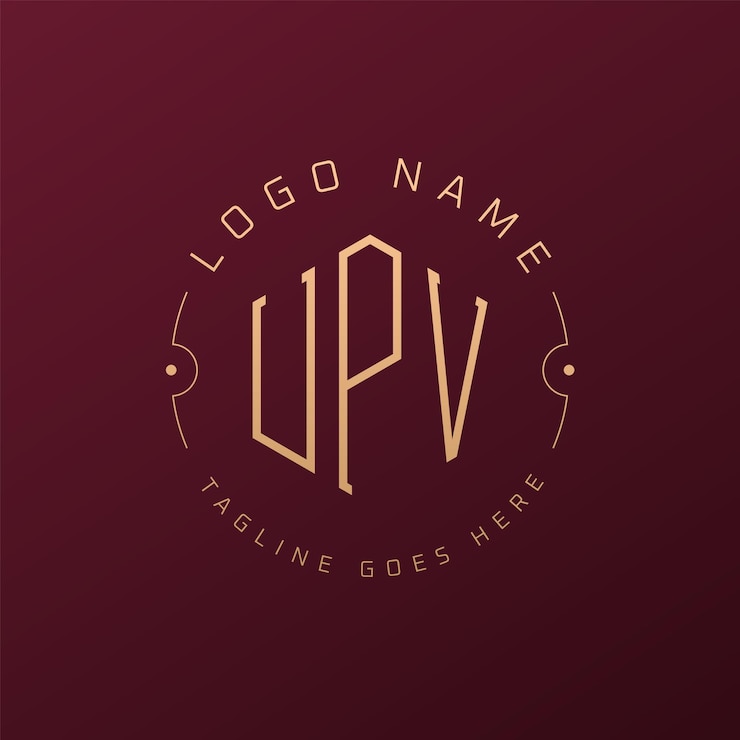 Vettore logo di lusso upv design lettera elegante upv monogramma logo minimalista poligono modello di progettazione del logo upv