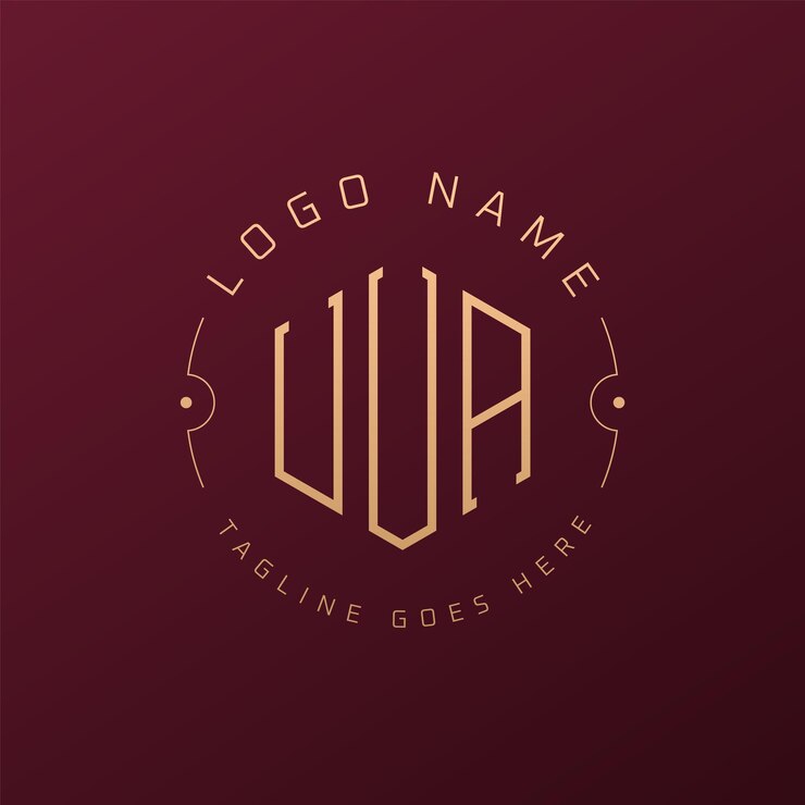 Vettore logo di lusso uua elegante lettera uua monogramma logo minimalista poligono uua logo design template