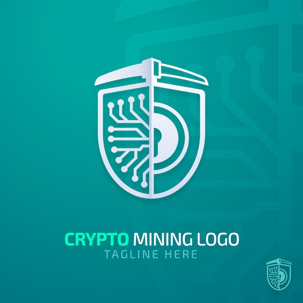 Logo di mining di criptovalute sfumato