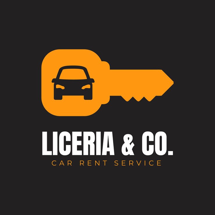 Vettore logo di noleggio auto a vetore nero e arancione gratuito