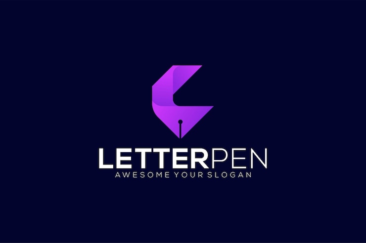 Vettore logo di progettazione modello vettoriale penna lettera c