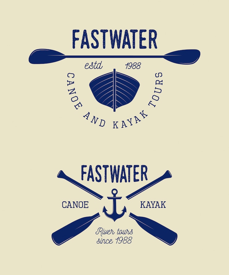 Vettore logo di rafting