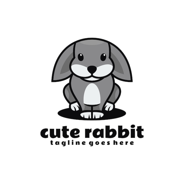 Logo di una semplice mascotte di coniglio carino