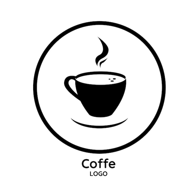 Logo di una tazza di tè al caffè. Illustrazione vettoriale piatta