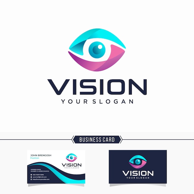 Logo e biglietto da visita di visione moderna