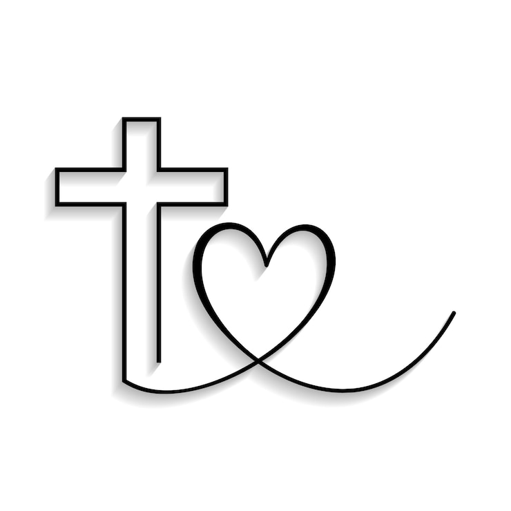 Vettore logo e icona della croce nera cristiana per il venerdì santo