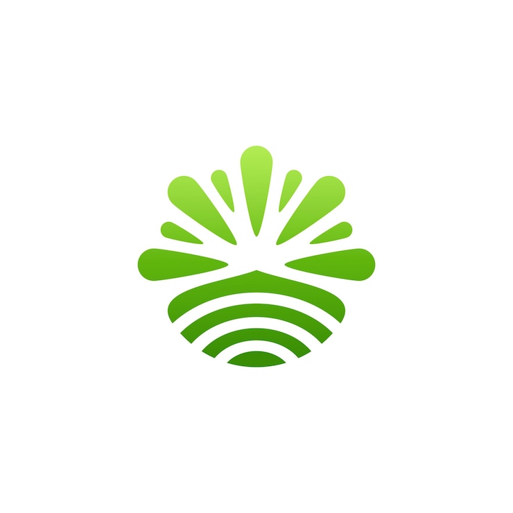 logo eco natura forma foglia icona colori freschi verde dinamico