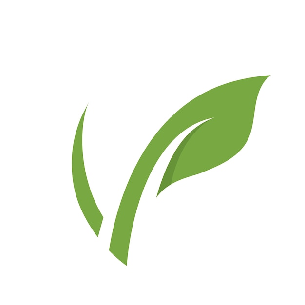 Logo ecologico vegetariano a foglia verde natura