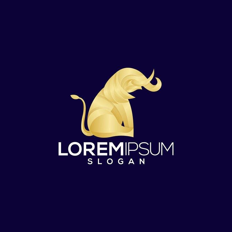 Logo elefante oro vettore