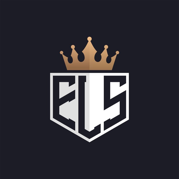 Vettore logo els di lusso con corona iniziali eleganti logo di lettere els per marchi esclusivi lettera els monogramma per aziende di fascia alta